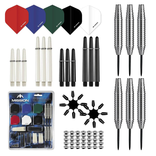 Mission Darts Accessoire Kit - 90 Stuks - Flights, Shafts - Stalen Punt
