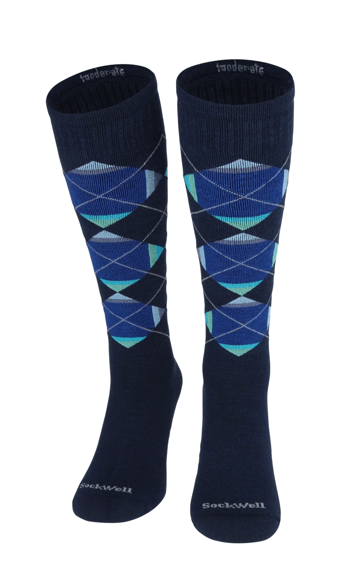 Sockwell Prism Argyle Heren Compressiekousen Klasse 1 Navy