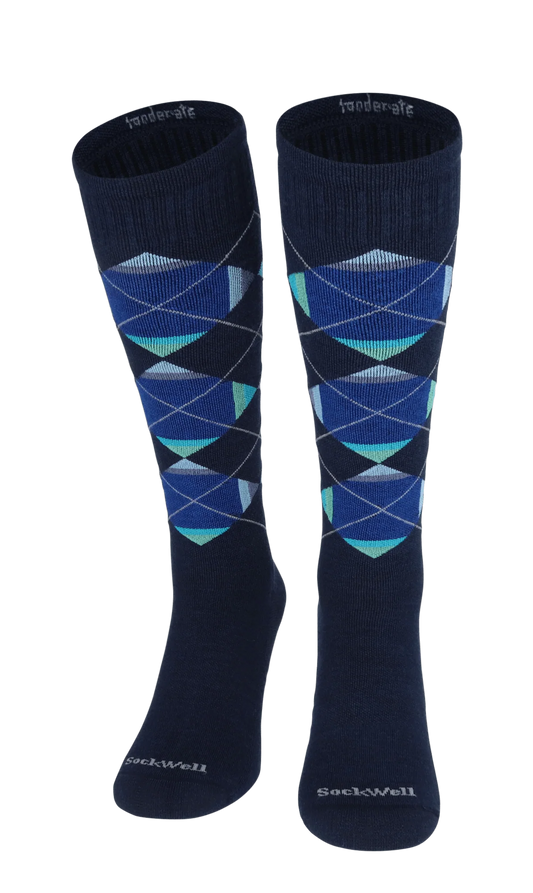 Sockwell Prism Argyle Heren Compressiekousen Klasse 1 Navy
