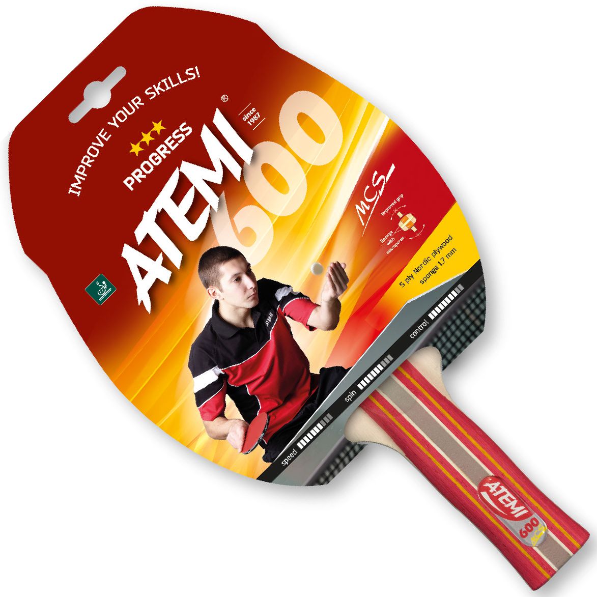 Atemi tafeltennis 600 Anatomic 3 ster ITTF