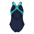Arena Meisjes Lit Logo Swimsuit V Back L navy/water