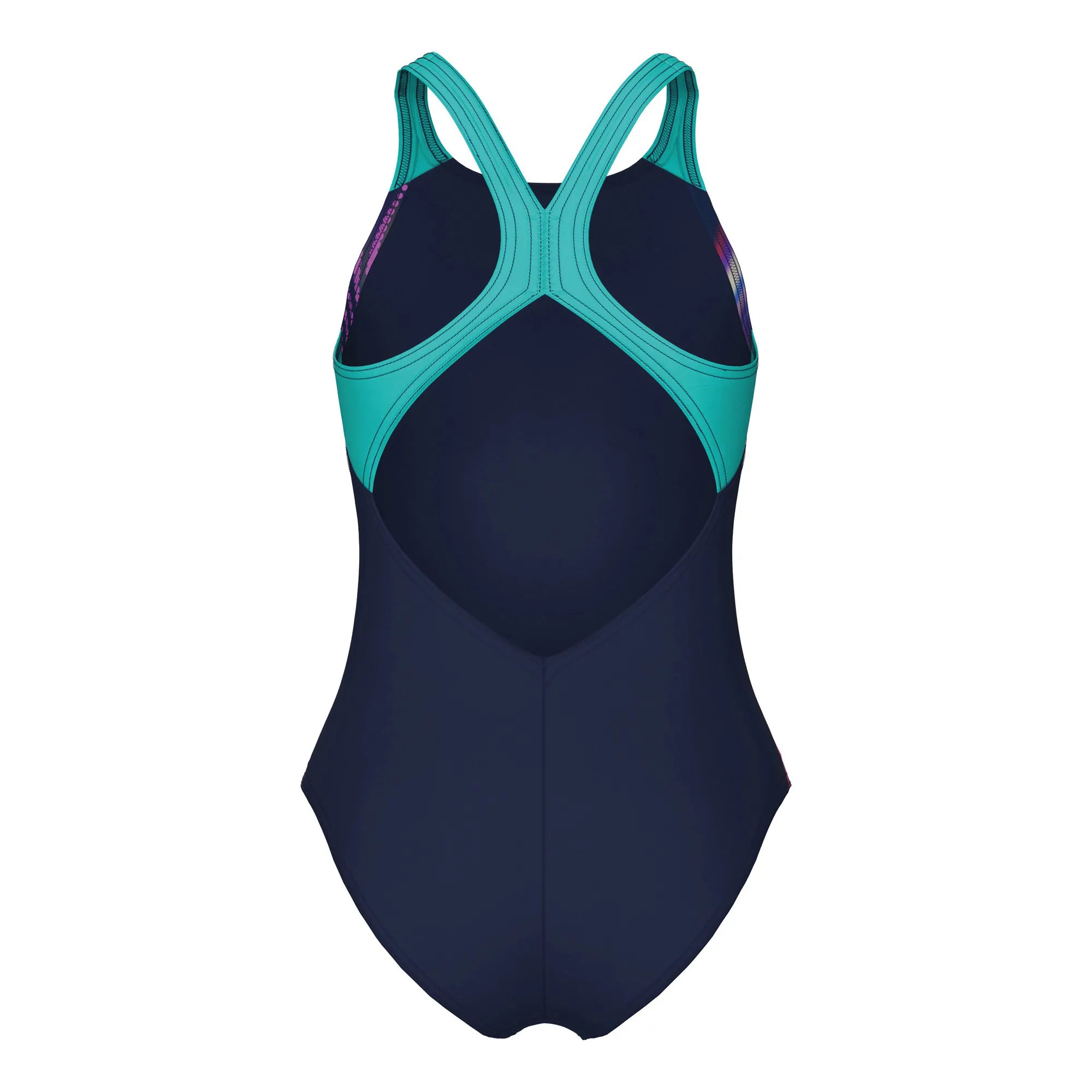 Arena Meisjes Lit Logo Swimsuit V Back L navy/water