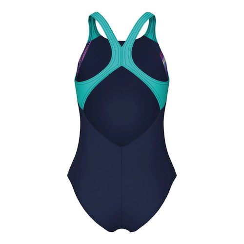 Arena Meisjes Lit Logo Swimsuit V Back L navy/water