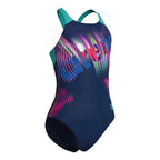 Arena Meisjes Lit Logo Swimsuit V Back L navy/water