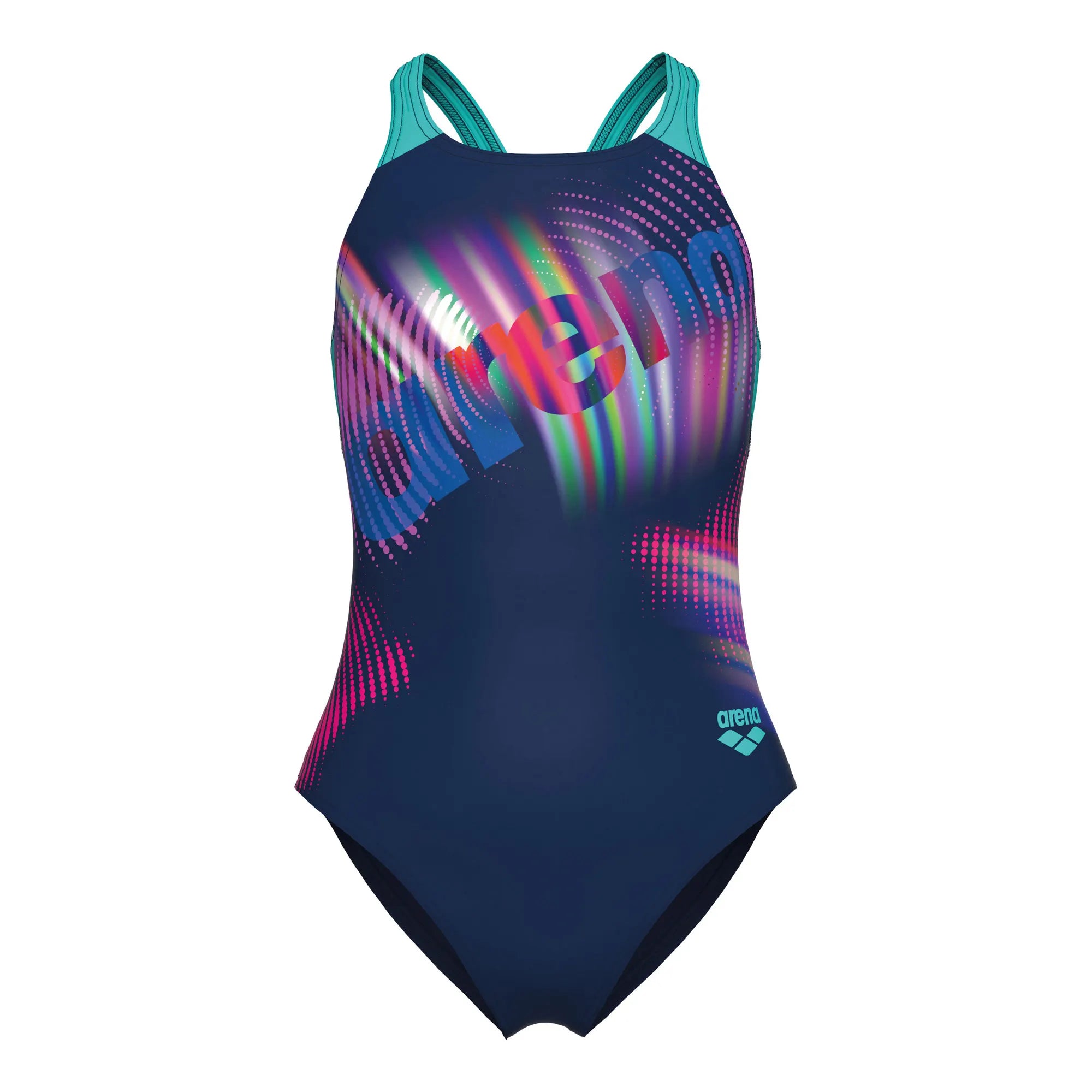 Arena Meisjes Lit Logo Swimsuit V Back L navy/water