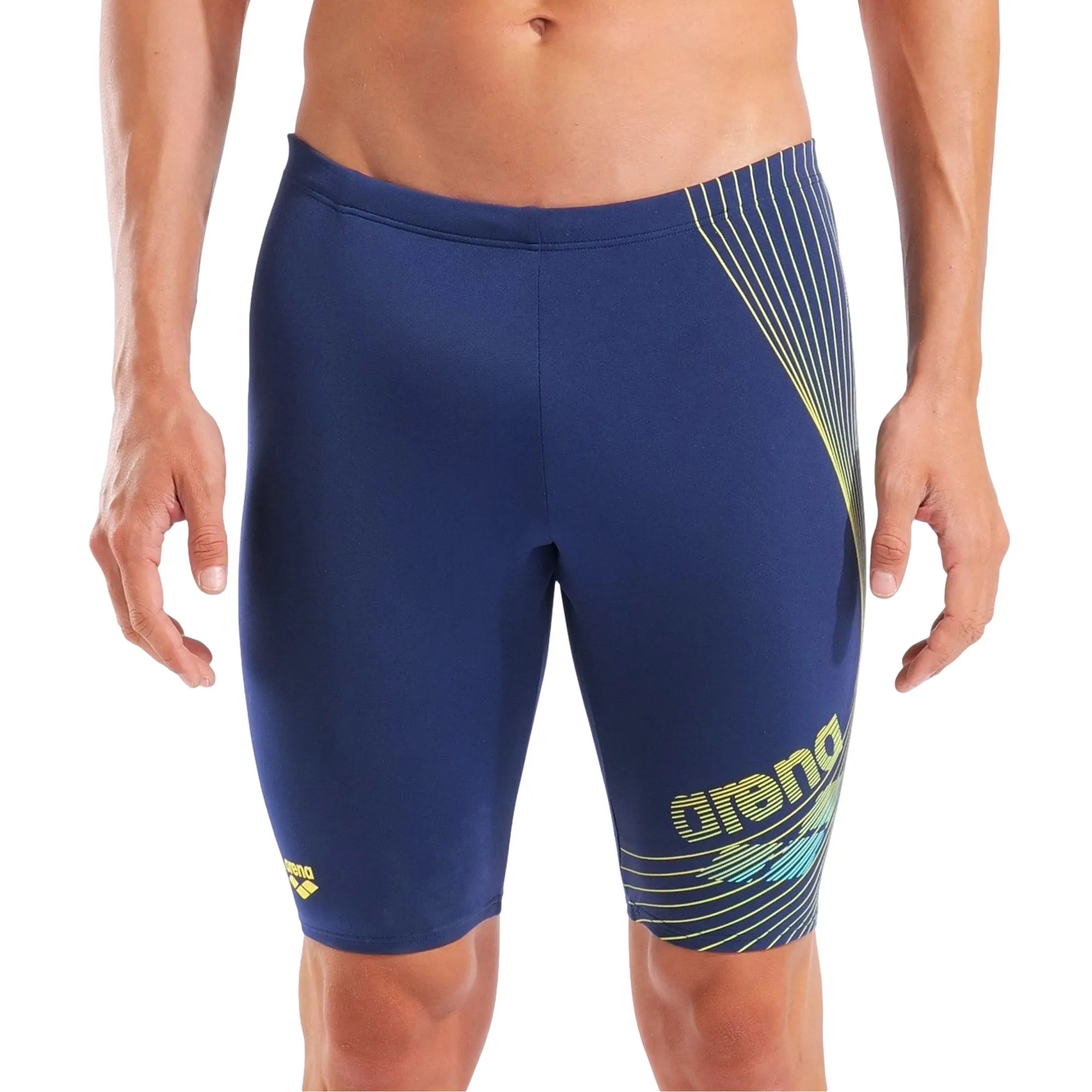 Arena Jongens Design Swim Jammer navy/yellow-star/water