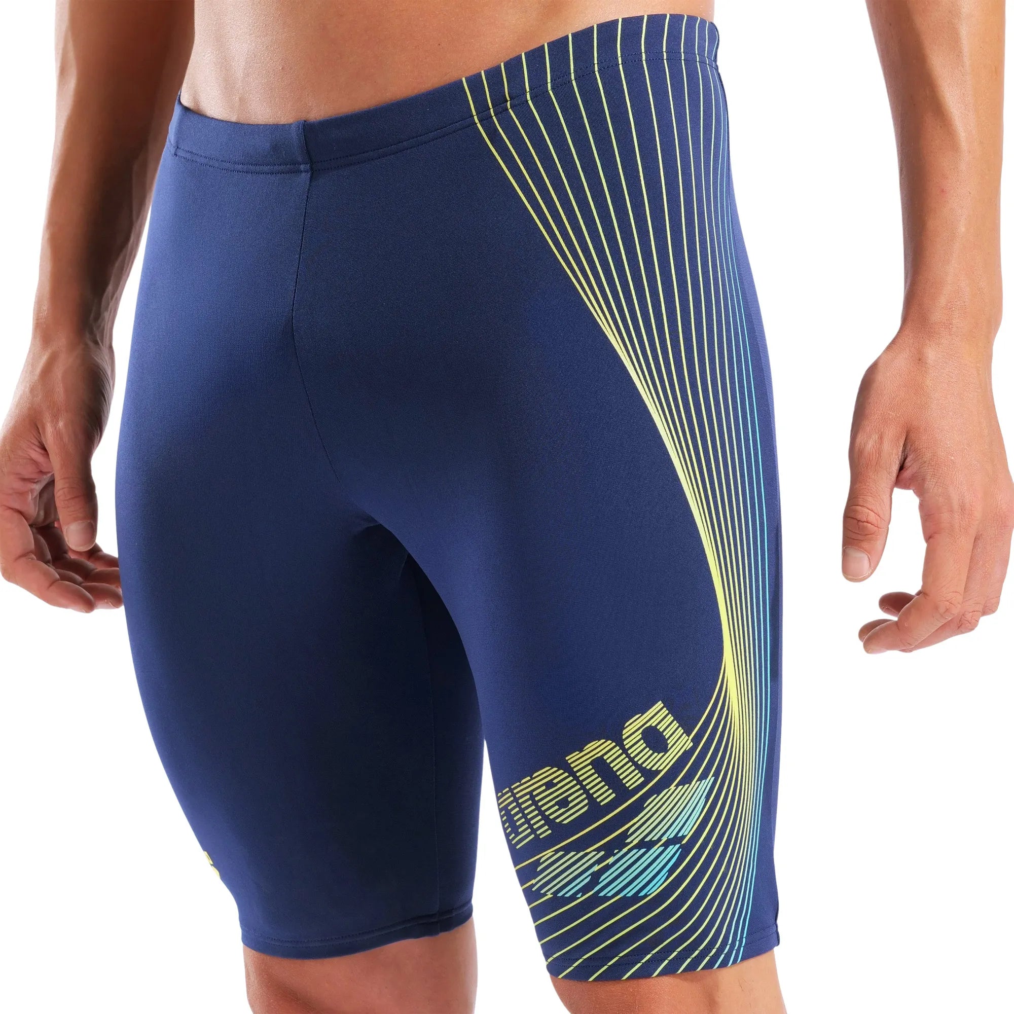 Arena Jongens Design Swim Jammer navy/yellow-star/water