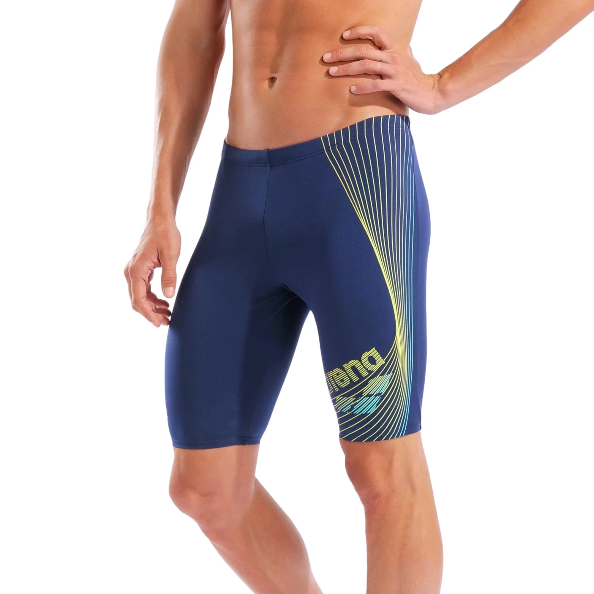Arena Jongens Design Swim Jammer navy/yellow-star/water
