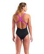 Arena Dames Placement Swimsuit Swim Pro Back black/multi/very-fu