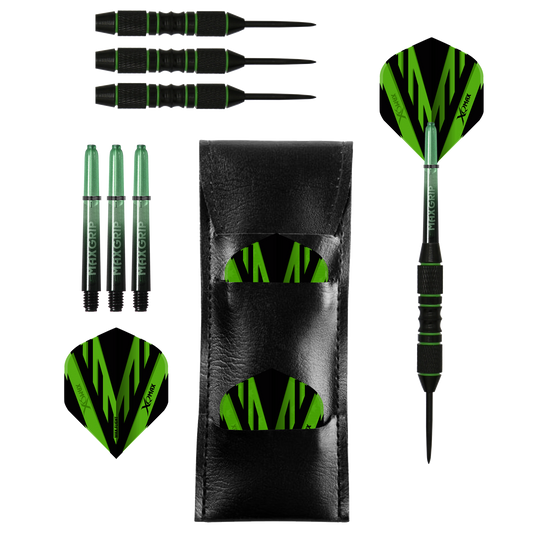 XQ Max black coated 23 grams brass darts set