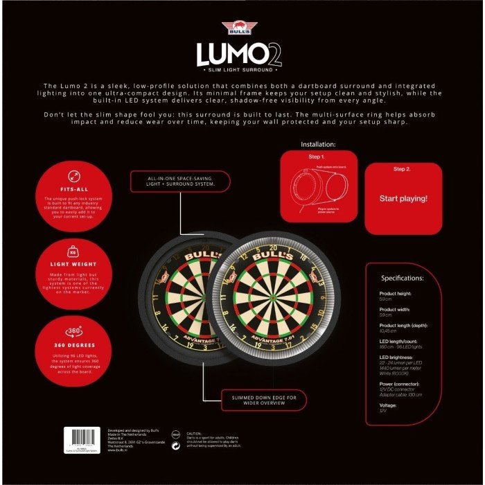Bulls lumo 2.0 dartbord surround light system
