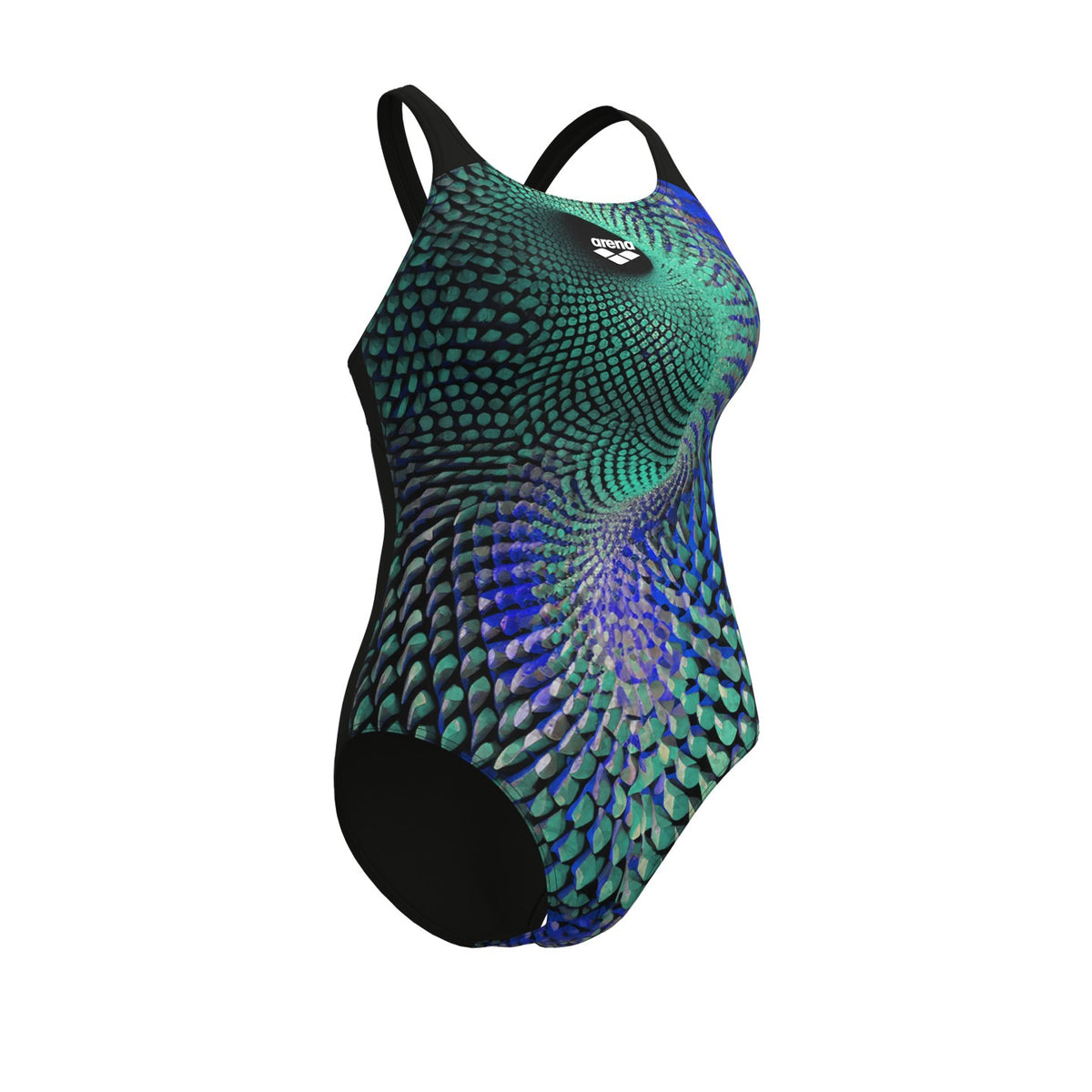 Arena Peacock swimsuit pro back Multi Green-black