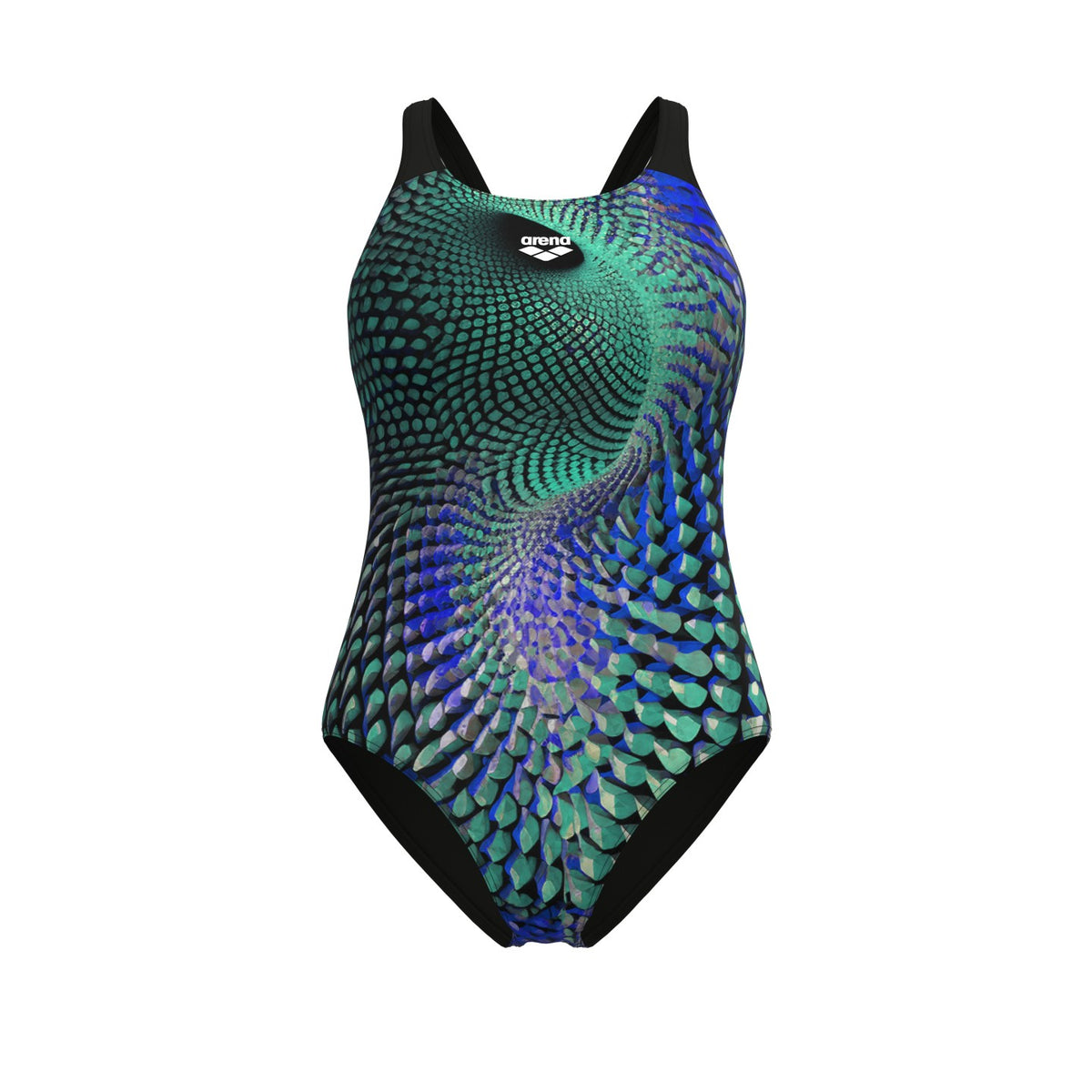 Arena Peacock swimsuit pro back Multi Green-black